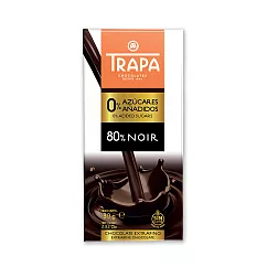 【Trapa】無添加糖80%黑巧克力片80g