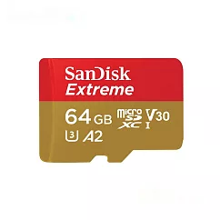 【SanDisk 】Extreme microSD UHS─I V30 A2 64GB 記憶卡 公司貨(每秒讀170MB)