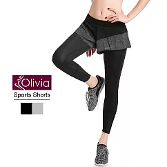 【Olivia】荷葉邊排汗速乾運動9分褲 L 顏色隨機