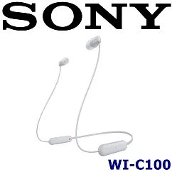 SONY WI─C100 入門級 25小時長續航 防潑濺 頸掛式藍芽耳機 新力索尼公司貨保固一年 白色