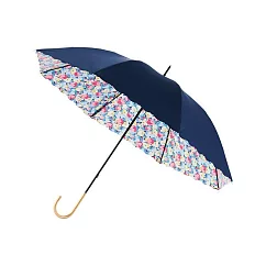 【estaa】日本抗UV遮光遮熱晴雨直傘 ‧ 花叢(深藍)