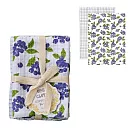 【日本Habituel】居家萬用擦拭 純棉布巾2入組 ‧ 格紋+藍莓(藍)