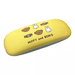 【日本正版授權】米飛兔 硬殼 眼鏡盒 附拭鏡布 眼鏡收納盒 Miffy/米菲兔 ─ 黃色款