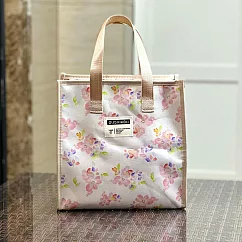【素包包】碎花大容量媽咪包上班學生通勤好攜便當袋 _粉色小花