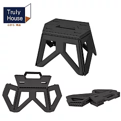 【Truly House】免安裝輕便高承重 六角加厚折疊凳/露營椅/摺疊椅/釣魚椅/排隊神器(一般款)(三色任選) 黑色