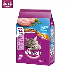【Whiskas偉嘉】貓乾糧 海洋魚類 1.2kg 寵物/貓飼料/貓食