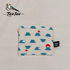 偷偷喊我|手作零錢包- 米色富士山