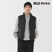 【MUJI 無印良品】男輕量羽絨可攜式立領背心 S 黑色