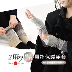 日本丸中 2way露指保暖手套 灰色款