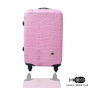 JUSTBEETLE拼圖系列☆莎莎代言☆ABS輕硬殼旅行箱行李箱拉桿箱登機箱兩件組28吋28吋粉色