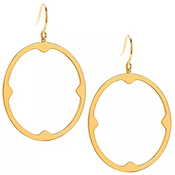 GORJANA 美國品牌 Zia Earrings 精緻橢圓形耳環 925純銀鑲18K金