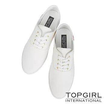 【TOP GIRL】繽紛糖果帆布鞋-女-6棉花白