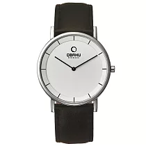 OBAKU 纖薄哲學二針時尚腕錶(深咖啡)