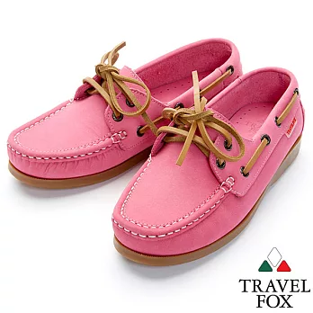 Travel Fox STYLE-麂皮帆船鞋914801-43-35桃粉色
