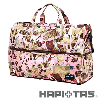 HAPI+TAS 藝術摺疊旅行袋(小)-粉紅色
