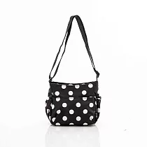 TiDi 時尚點點親子迷你側背包黑底白點