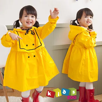 【kids zoo】方領學院風造型雨衣_黃XL適120cm以下