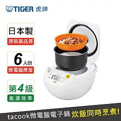 【TIGER 虎牌】日本製6人份微電腦炊飯電子鍋(JBV─S10R─WX)