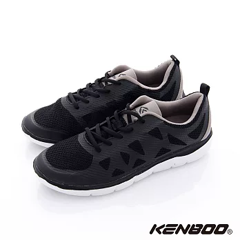 KENBOO(男)-虛實之間 輕量透氣加高運動鞋9.5黑