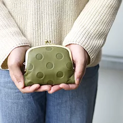 Un Signet|復刻記憶 典藏點點真皮珠扣式短夾 綠色