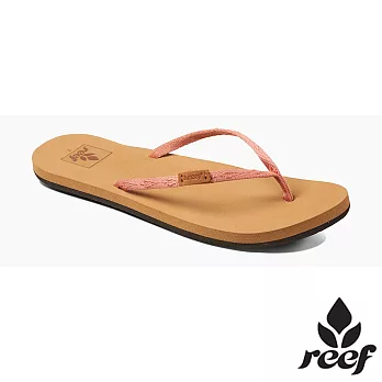 REEF 經典編織織帶壓花高質感女款人字拖 . 胭脂紅5胭脂紅