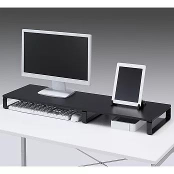 SANWA加長型螢幕置物桌上架/深30cm 黑色