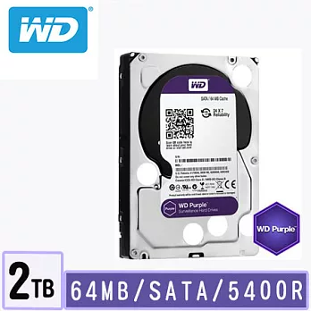 WD 威騰 紫標 3.5吋/2TB/5400轉/64MB監控硬碟 (WD20PURZ)