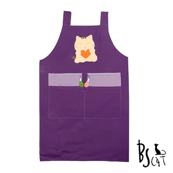 ABS貝斯貓 貓眯拼手工日韓系防潑水圍裙工作服 88-219紫