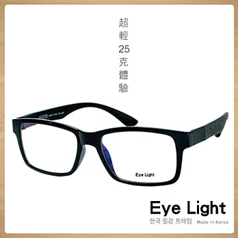 【Eye Light】仿木方框光學眼鏡-亮黑框x黑木紋(A333-C1)