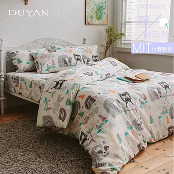 《DUYAN 竹漾》台灣製 100%頂級純棉雙人加大床包被套四件組-夢想樂園