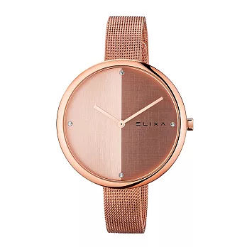 ELIXA瑞士精品手錶 Beauty時尚雙色錶盤米蘭帶系列 玫瑰金40mm
