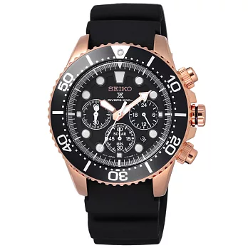SEIKO 怒海潛將太陽能計時潛水腕錶-SSC618P1