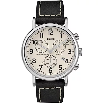 TIMEX 天美時 Weekender Chrono 週末系列 三眼計時手錶 (白/黑 TXTW2R42800)