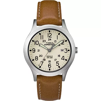 TIMEX 天美時 Expedition系列 探險手錶 (白/咖啡 TXTW4B11000)