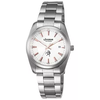【LICORNE力抗錶】簡約時尚設計都市手錶 (玫瑰金/銀 LT083BWWI-R)