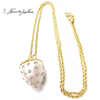 Kenneth Jay Lane好萊塢巨星最愛 珍珠白色草莓項鍊 鑲K金水晶 附原廠盒