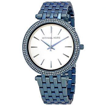 Michael Kors 藍 薄型晶鑽腕錶MK3675