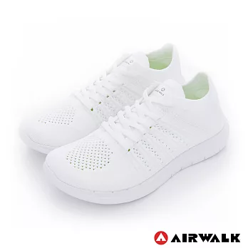 【美國 AIRWALK】透氣輕量編織慢跑鞋運動鞋 女款-白色US6.5白色