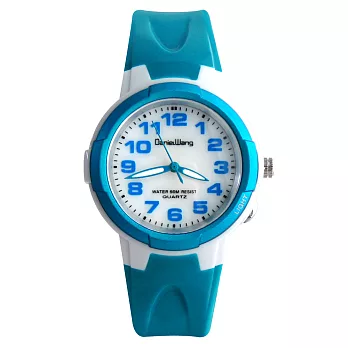 Daniel Wang DW-3175 簡約素面冷光手錶- 藍色大型