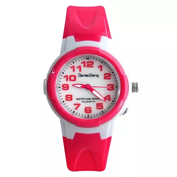 Daniel Wang DW-3175 簡約素面冷光手錶- 粉色小型