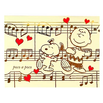 Snoopy與查理布朗在音符跳舞【Hallmark-Peanuts™史奴比-立體卡片 多用途】