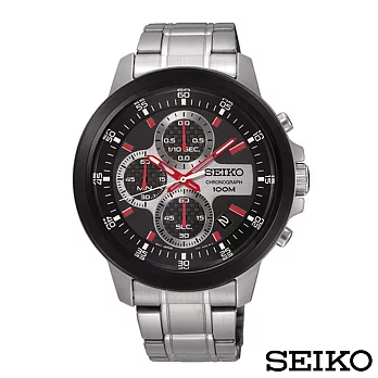 SEIKO精工CHRONOGRAPH型男風格三眼計時石英腕錶 SKS505P1
