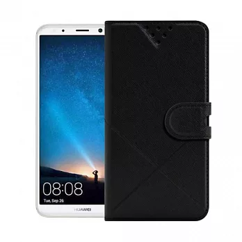iRis for 華為 HUAWEI nova 2i 風格磨砂側翻支架皮套帥氣黑