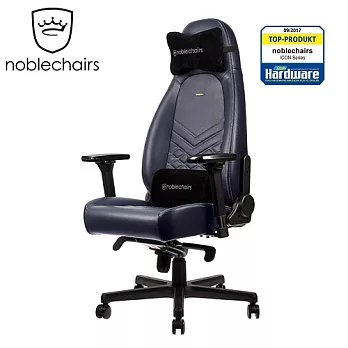 noblechairs 皇家ICON系列 電腦椅/辦公椅/電競超跑椅-真皮尊爵款-深夜藍/石墨灰