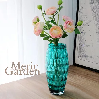 【Meric Garden】湛藍晶透水立方藝術裝飾玻璃花器花瓶-（湛海藍L）
