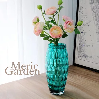 【Meric Garden】湛藍晶透水立方藝術裝飾玻璃花器花瓶-(湛海藍L)