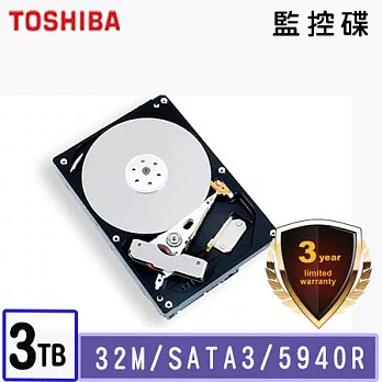 Toshiba 東芝 3TB 3.5吋 AV影音監控硬碟 (DT01ABA300V)