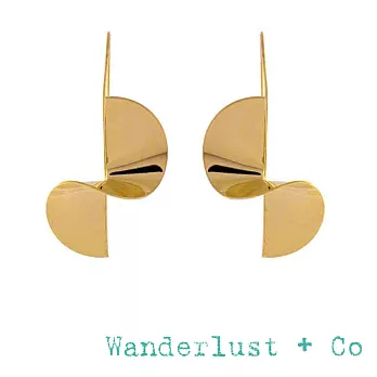 Wanderlust+Co 金色波浪S型耳環 米羅超現實風格耳環 MIRO