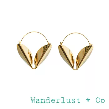 Wanderlust+Co 金色勝利V型耳環 達利超現實風格耳環 DALI HOOP