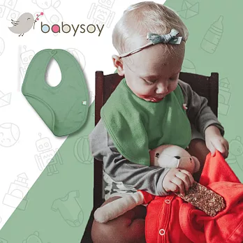 【美國Babysoy】有機棉繽紛色彩圍兜/口水巾 - 641 蜻蜓綠